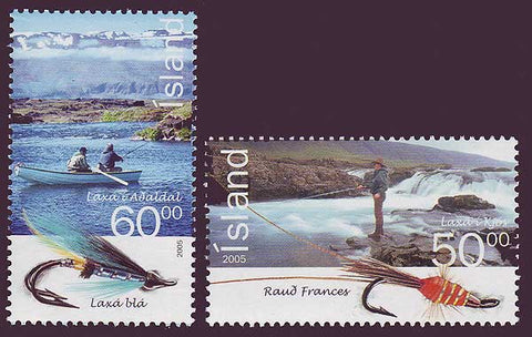 IC1052-531 Iceland       Scott # 1052-53 MNH, Salmon Fishing 2005