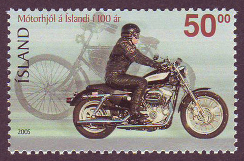IC10561 Iceland       Scott # 1056 MNH,      First Motorcycle in Iceland 2005