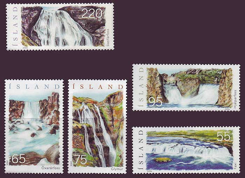 IC1077-811 Iceland       Scott # 1077-81 MNH, Waterfalls 2006