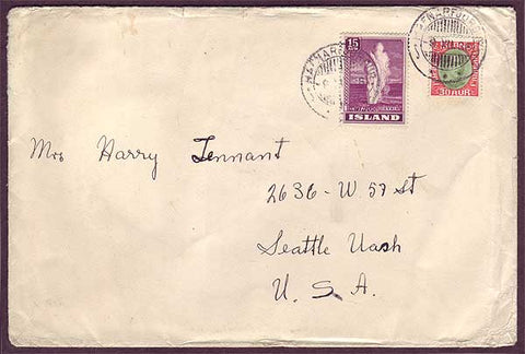 IC5031PH Iceland Cover to USA 1938