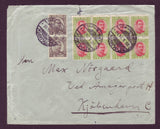 IC5077 Iceland Cover to Denmark, Christian X Block of 6 + 1923 Christmas Seal