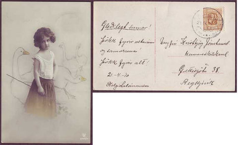 IC6010 Iceland Scott # 72 on local postcard 1908