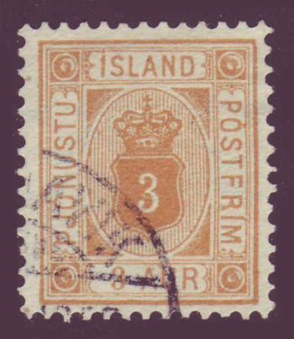 ICO10 Iceland Scott # O10 Official VF Used - 1898