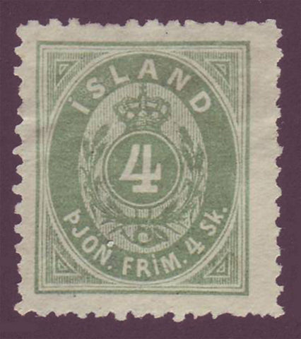 ICO03NG Iceland Scott # O3 Official.  VF, Mint no gum (*) 1873