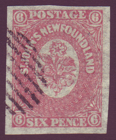 NF02012 Newfoundland       # 20 VF Used       rose.      1861 - third pence issue