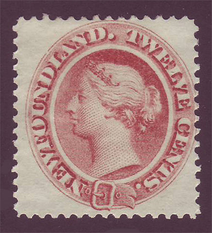 Newfoundland stamp 12¢ Queen Victoria pale brown red. 1870