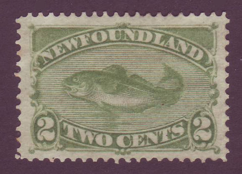 NF046i2 Newfoundland  # 46i VF MH, 2¢ Salmon 1882