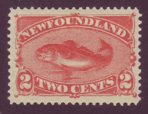 NF0482 Newfoundland  # 48 VF MH, 2¢ Salmon 1880