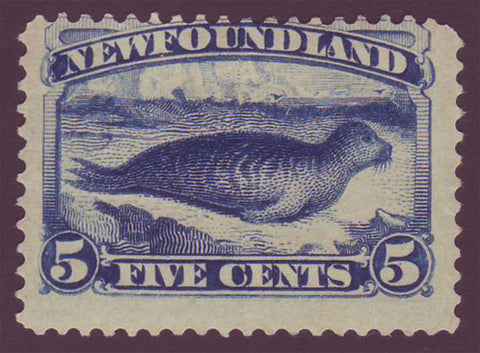 NF0542  Newfoundland # 54 VG MH      Harp Seal       (dark blue)                                   ;
