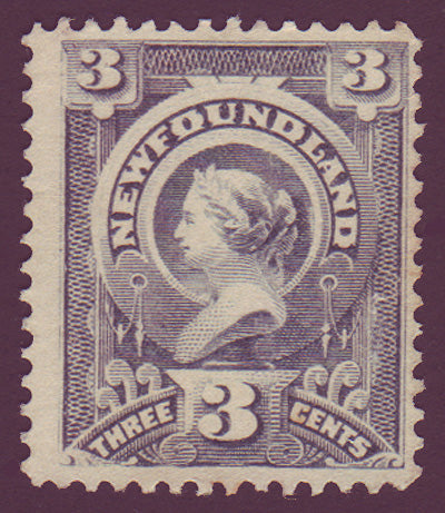 NF060a2.1 Newfoundland # 60 F MH      Queen Victoria 1890 -  slate                                            ;