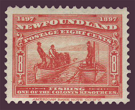 NF0671   Newfoundland # 67 VF MH,  Fishing 1897