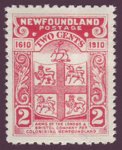 NF088a2  Newfoundland # 88a F-VF MH Coat of Arms, 1910