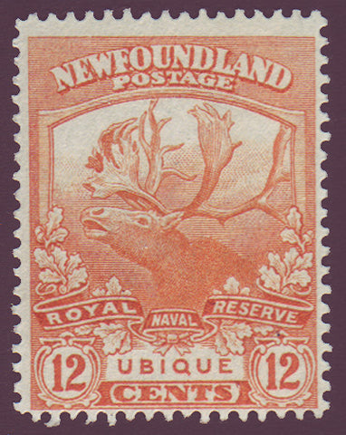NF1232 Newfoundland # 123 F-VF MH, Trail of the Cariboo Issue 1919                                                             1911