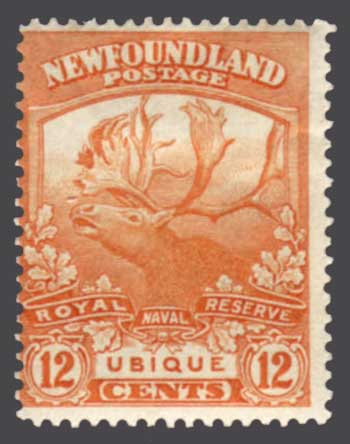 NF1232.1 Newfoundland # 123 F MH, Trail of the Cariboo Issue 1919                                                             1911