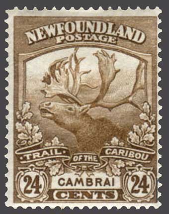 NF1252 Newfoundland # 125 F-VF MH, Trail of the Cariboo Issue 1919                                                             1911