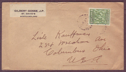 NF5011PH Newfoundland Letter to USA - 1932