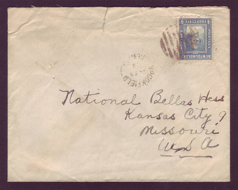 NF5015 Newfoundland Letter to USA, - Bellas Hess Department Store 1943