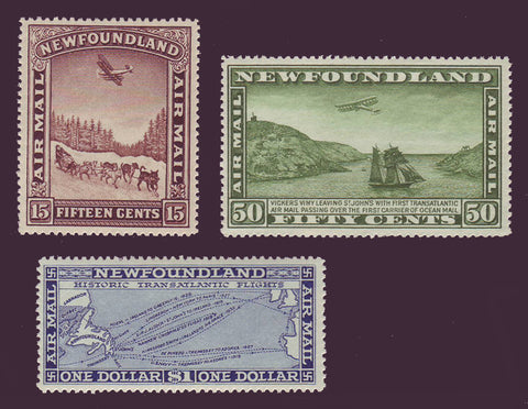NFC06-082       Newfoundland # C6-C8 VF MH. Pictorial Air Mail set 1931