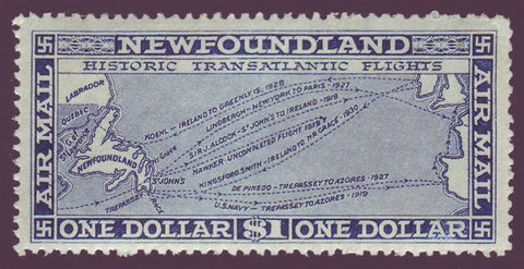 NFC112 (2)      Newfoundland # C11 VF MH.  Historic Transatlantic Flights.