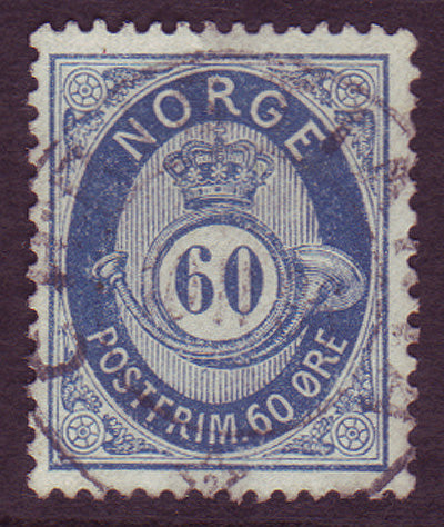 NO0031 Norway Scott # 31  VF used - Posthorn 1877-78