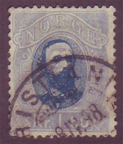NO0033 Norway Scott # 33  VF used - Oscar II  1877-78