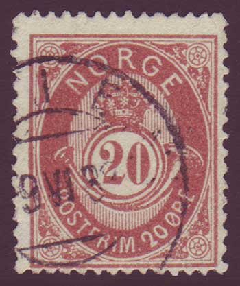 NO00435 Norway Scott # 43 used - Posthorn 1882-93