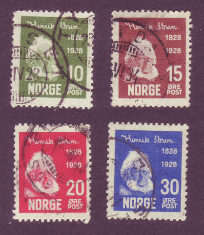 NO0132-352 Norway Scott # 132-35 VF Used - Henrik Ibsen 1928