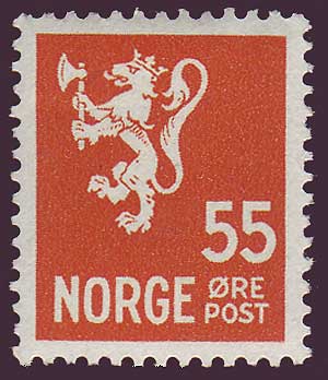 NO0201A2 Norway Scott # 202A VF MH - Lion Rampant 1940-49