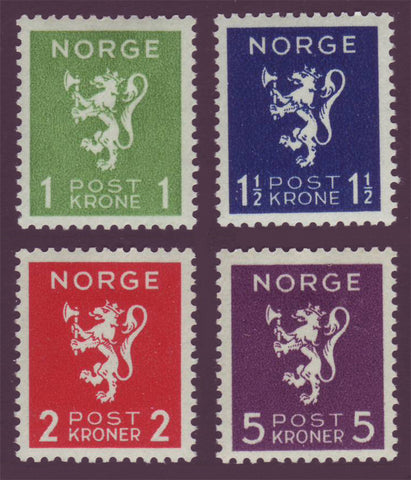 NO0203-061 Norway Scott # 203-06 VF MNH** Lion Rampant 1940