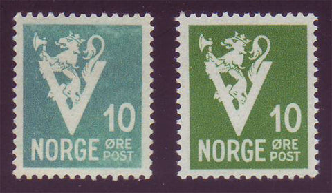 NO0239var Norway Scott # 239 VF MH. - Unlisted Colour Variety