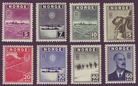 NO0259-661 Norway Scott # 259-66 MNH** - Patriotic series 1943-45