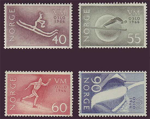 NO0486-891 Norway Scott # 486-89 VF MNH** World Ski Championships 1966