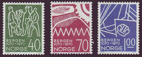 NO0557-591 Norway Scott # 557-59 MNH** City of Bergen 1970