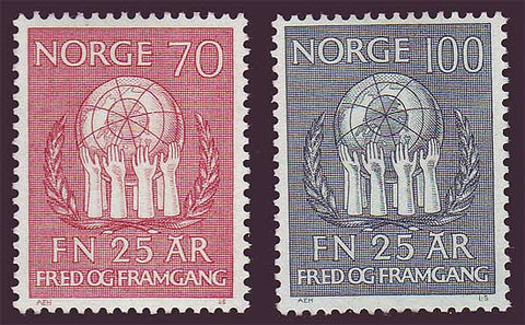 NO0560-611 Norway Scott # 560-61 MH, United Nations 1970