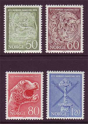 NO0586-891 Norway Scott # 586-89 MNH, Ancient Artifacts 1972
