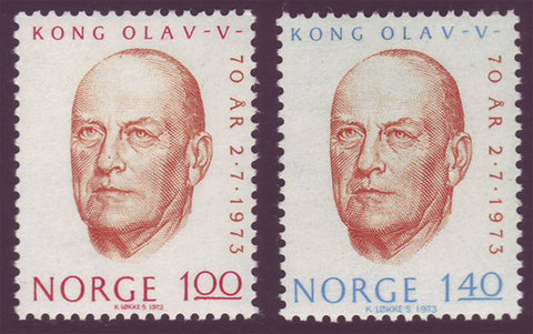 NO0619-20 Norway Scott # 619-20 MNH, King Olav V 1973