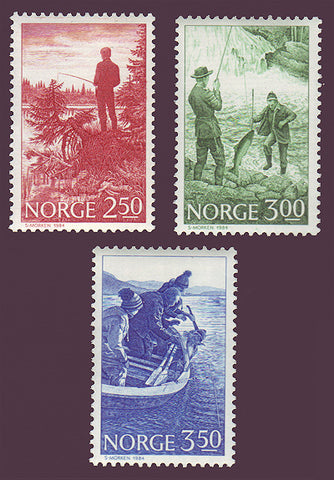 NO0836-381 Norway Scott # 836-38 MNH, Sport Fishing 1984