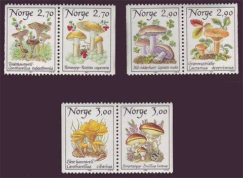 NO0884-891 Norway Scott # 884-89 MNH, Mushrooms 1987-89