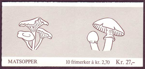 NO0885a Norway booklet Scott # 885a, Mushrooms I 1987