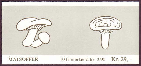 NO0887a Norway booklet Scott # 887a, Mushrooms II 1988