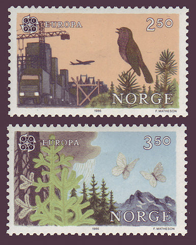 NO0892-931 Norway Scott # 892-93 MNH, Europa 1986 - Environment