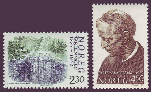 NO0913-141 Norway Scott # 913-14 MNH, Fartein Valen 1987