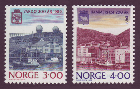 NO0938-391 Norway Scott # 938-39 MNH, Port Cities 1989