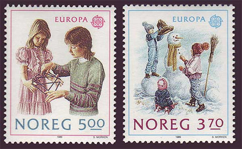 NO0942-431 Norway Scott # 942-43 MNH, Children's Games - Europa 1989