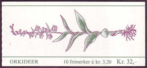 NO0971a Norway booklet Scott # 971a, Orchids I 1990