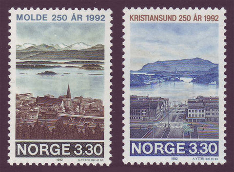 NO1026-271 Norway Scott # 1026-27 MNH, Kristiansund - 1992