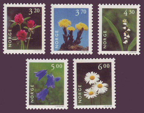 NO1148-521 Norway Scott # 1148-52 MNH, Flowers 1997