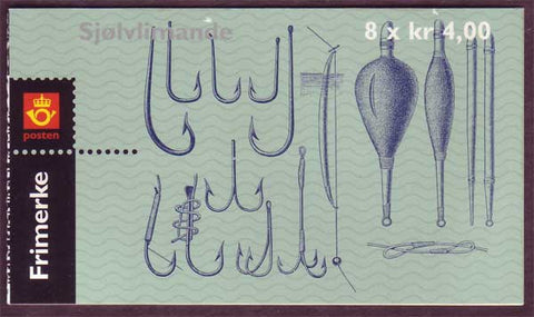 NO1216a Norway booklet Scott # 1216a, Fish and Tackle 1998