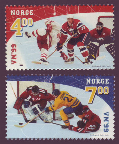 NO1222-231 Norway Scott # 1222-23 MNH, Hockey World 1999