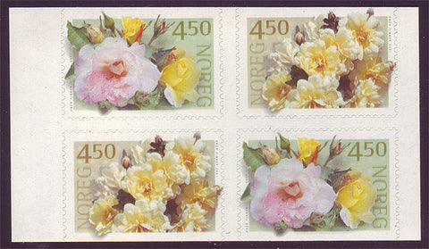 NO1273a1 Norway Scott # 1273a MNH, block of 4 Roses 2000